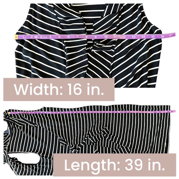Women's | Banana Republic | Black White Stripped Ruffle Wrap Tianna Dress - XS - Picture 7 of 8